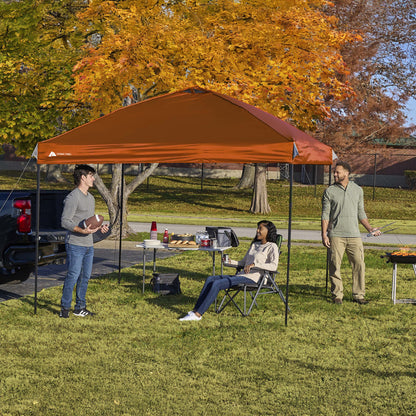 Ozark Trail 10x10 Instant Pop Up Canopy Tent with Simple Push Setup �?Straight Leg Pop-Up Tent for Tailgating, Camping & Events, White