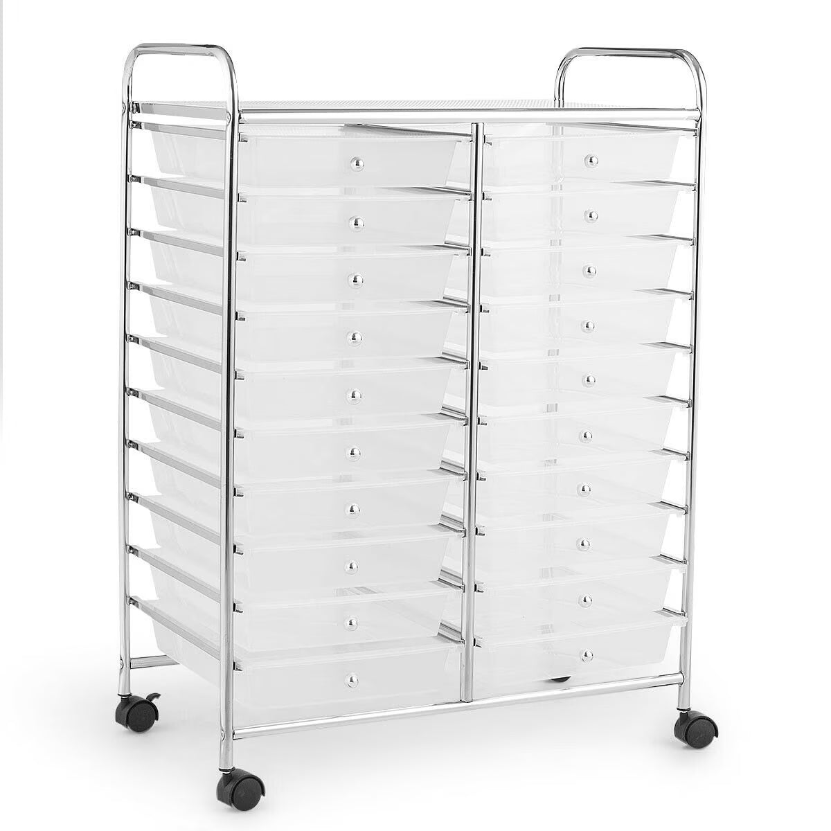 Gymax Office Rolling Cart 20 Storage Drawers Scrapbook Paper Studio Organizer Mutlicolor