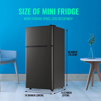 Tacool 2.4 Cu.ft Mini Fridge with Freezer, Small Refrigerator Apartment Size Fridge Black, NEW