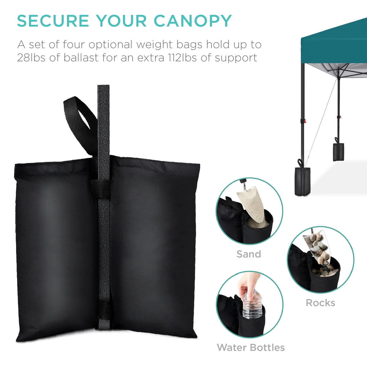 Best Choice Products 12x12ft Easy Setup Pop Up Canopy w/ 1-Button Setup, Wheeled Case, 4 Weight Bags - Navy Blue