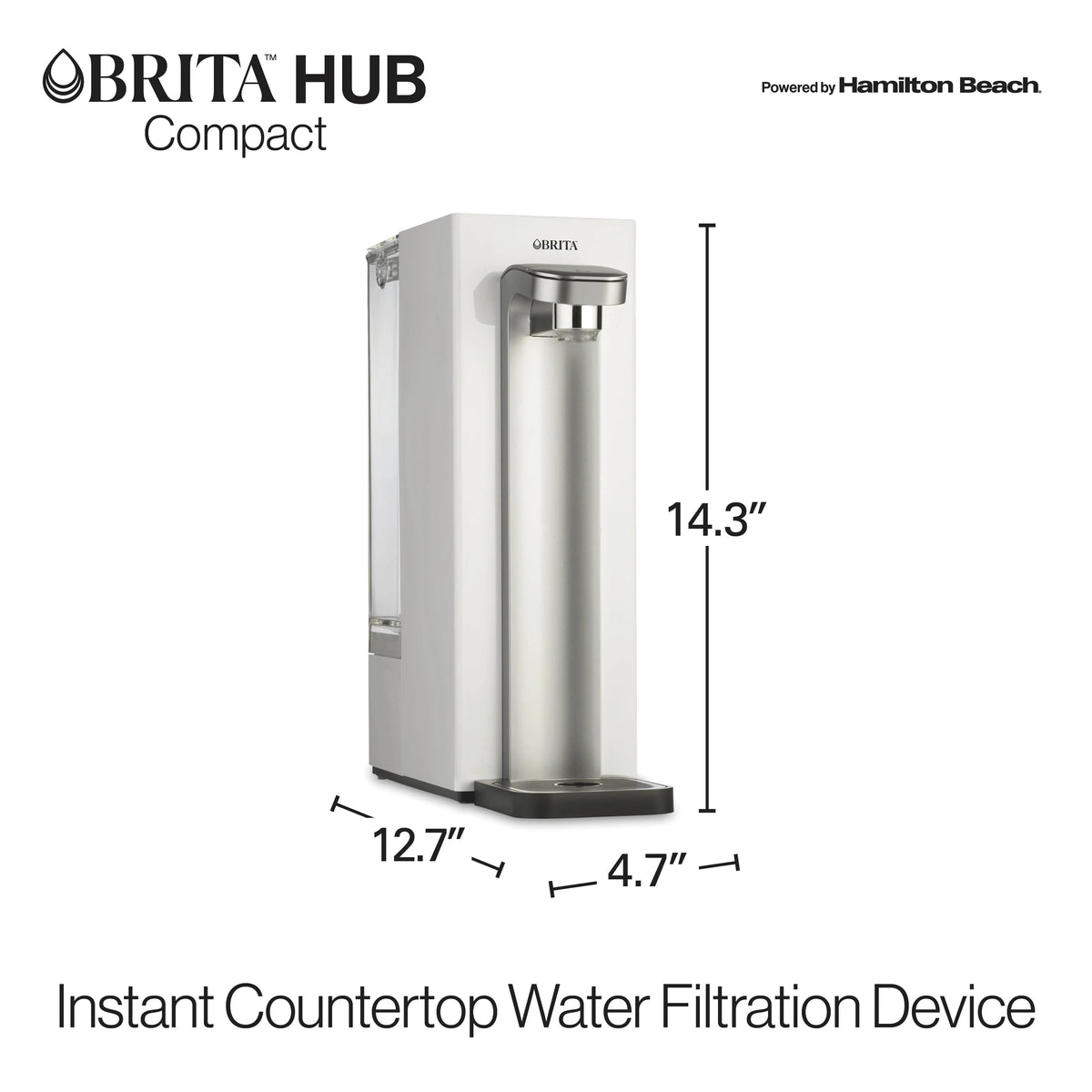 Brita Hub Compact Countertop Water Filtration Device, Water Dispenser, 9 Cup Reservoir, Includes 6-Month Filter, White