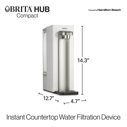 Brita Hub Compact Countertop Water Filtration Device, Water Dispenser, 9 Cup Reservoir, Includes 6-Month Filter, White