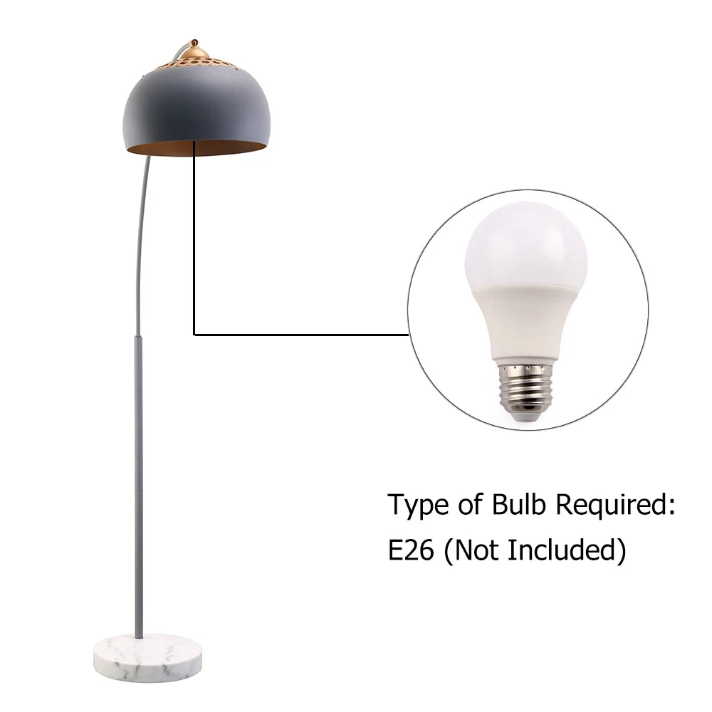 ROSEN GARDEN Arc Floor Lamp, Modern Reading Light for Living Room, Bedrooms and Office, Light Direction Adjustable, Bulb Not Included
