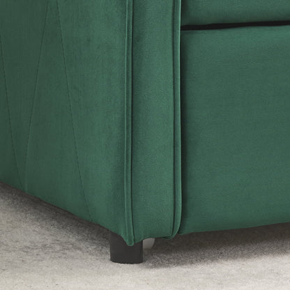 Twin Size Daybed with Trundle, Modern Button Tufted Linen Upholstered Sofa Day Bed Frame with A Roll-Out Trundle, Bedframe Furniture for Bedroom Living Room Guest Room,Green