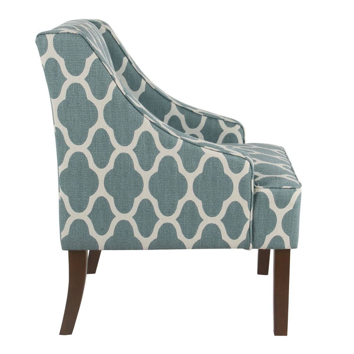 HomePop Classic Swoop Accent Chair - Blue and White Damask