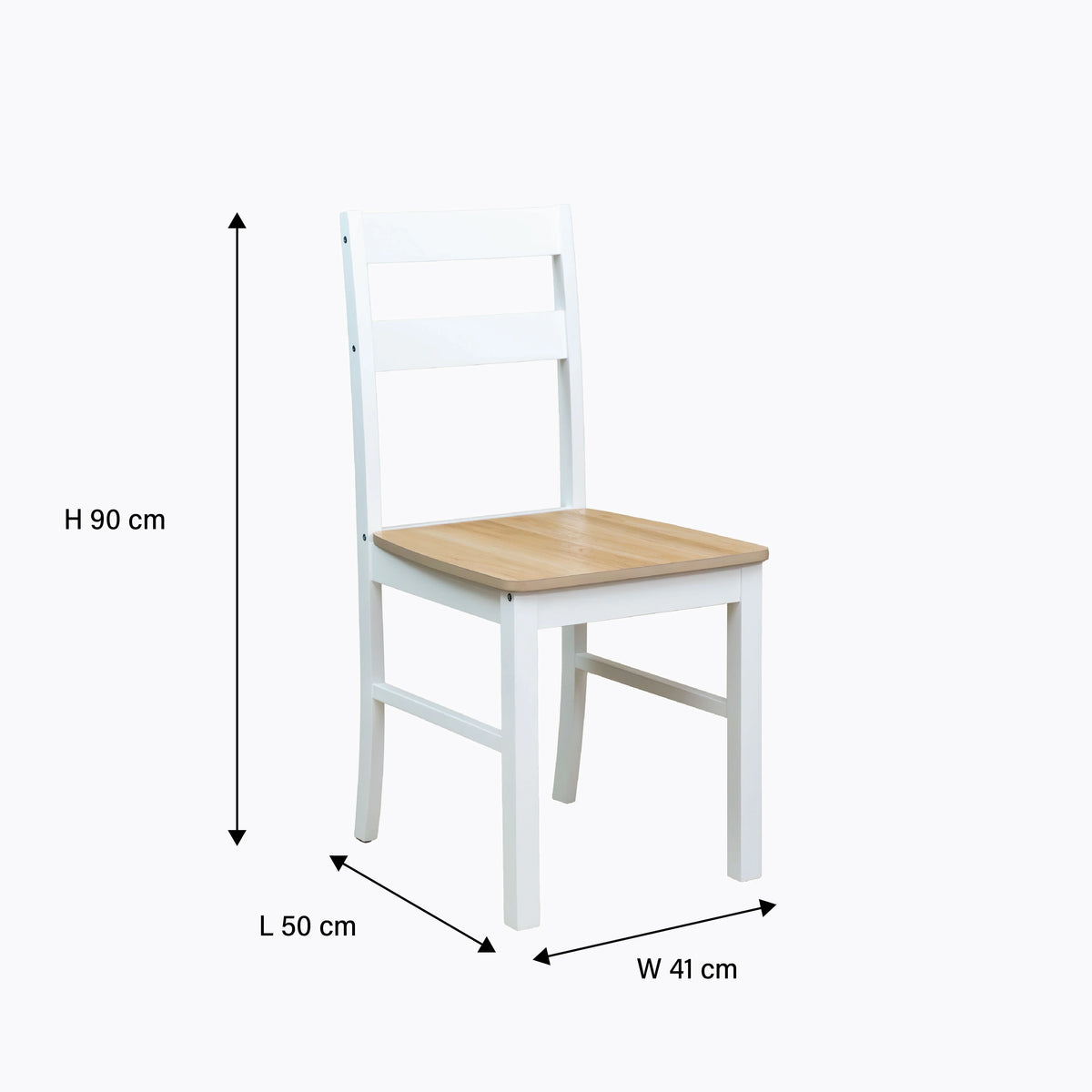 Mainstays 5-Piece Dining Set, 1 Table and 4 Chairs, White, MDF and Rubberwood, Indoor, 46" L x 29" W x 30" H Table