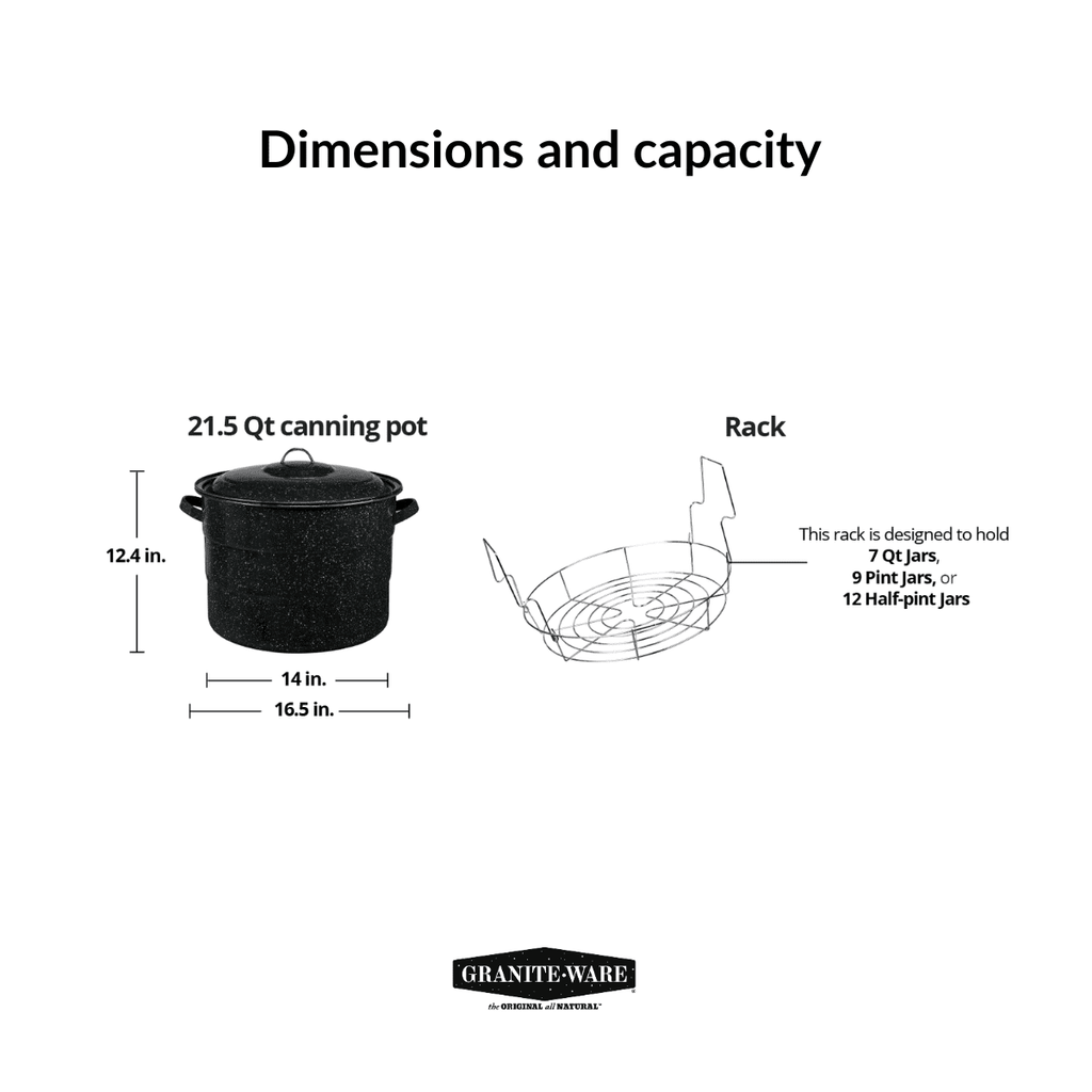 Granite Ware 21.5-Quart Water Bath Canner with Jar Rack