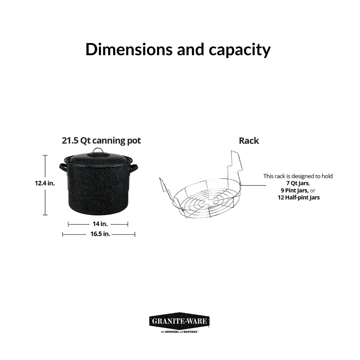 Granite Ware 21.5-Quart Water Bath Canner with Jar Rack