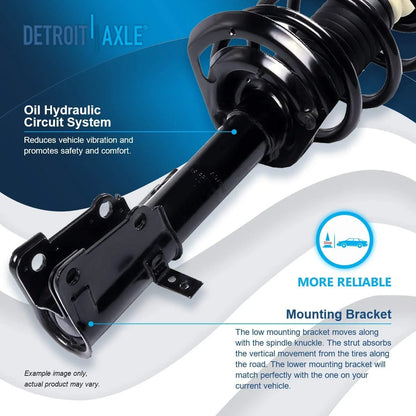 Detroit Axle - Front Struts Sway Bars kit for V6 2009-2018 Dodge Journey Complete 2 Struts w/Coil Spring 2 Front Sway Bar Links 2010 2011 2012 2013 2014 2015 2016 2017 Replacement Struts Assembly