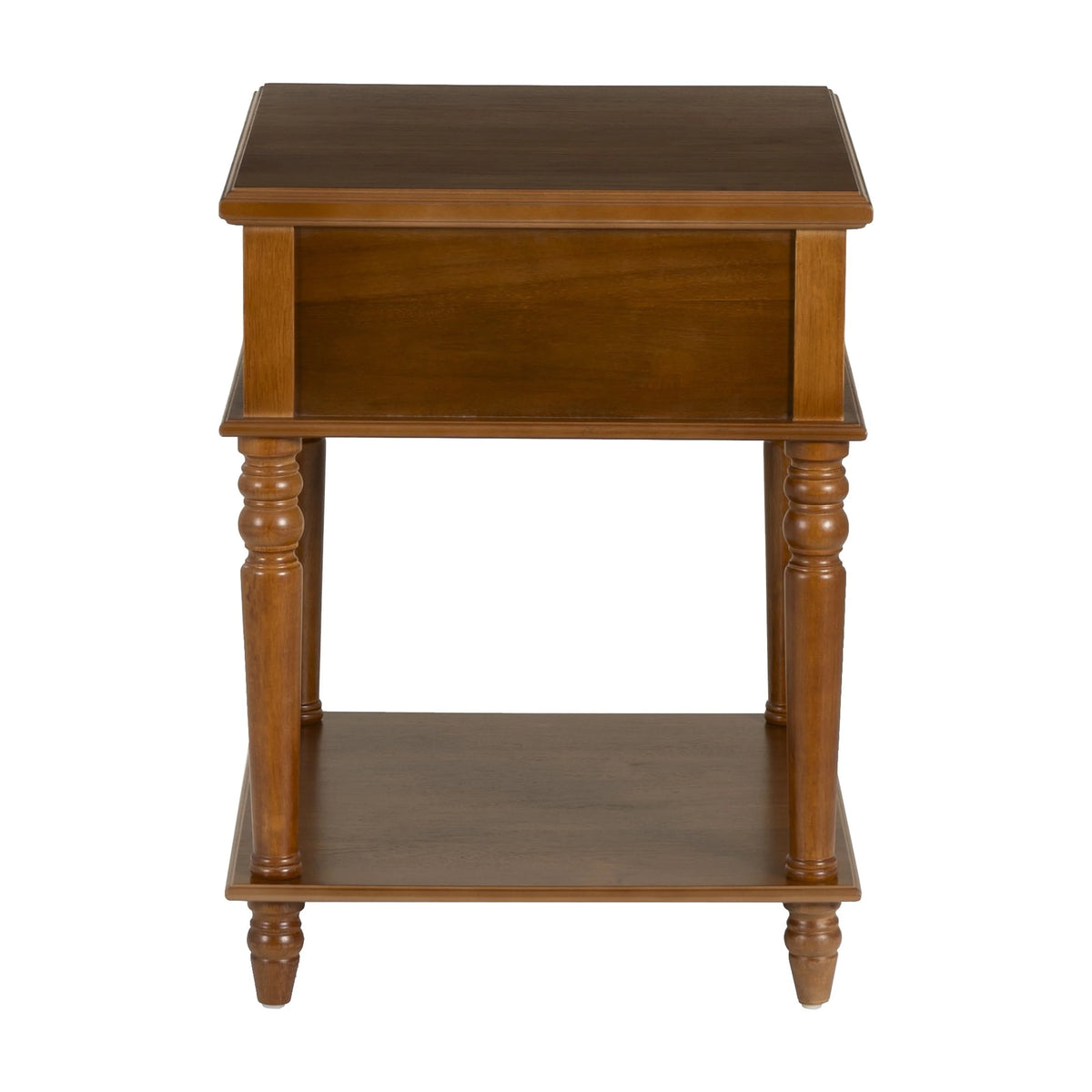 Powell McGhie Single Drawer Indoor End Table with Shelf, 26" Tall, Natural