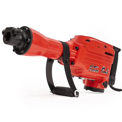 XtremepowerUS Demolition Jack Hammer Heavy Duty, 2200W Electric Jackhammer With Scraping Chisel, 1800BPM Power Drill Concrete Breaker Bar Point & Chisel Bits Chisel Set, Red