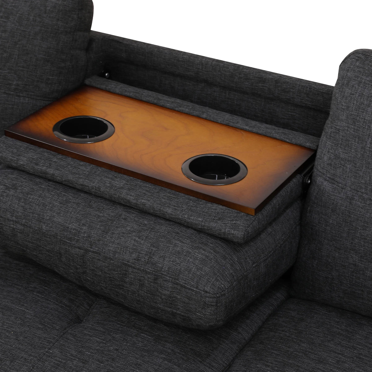 Aukfa 3 Piece Sectional Sofa, Living Room Couch with Storage Ottoman&Cup Holder, Linen, Right Hand, Purple