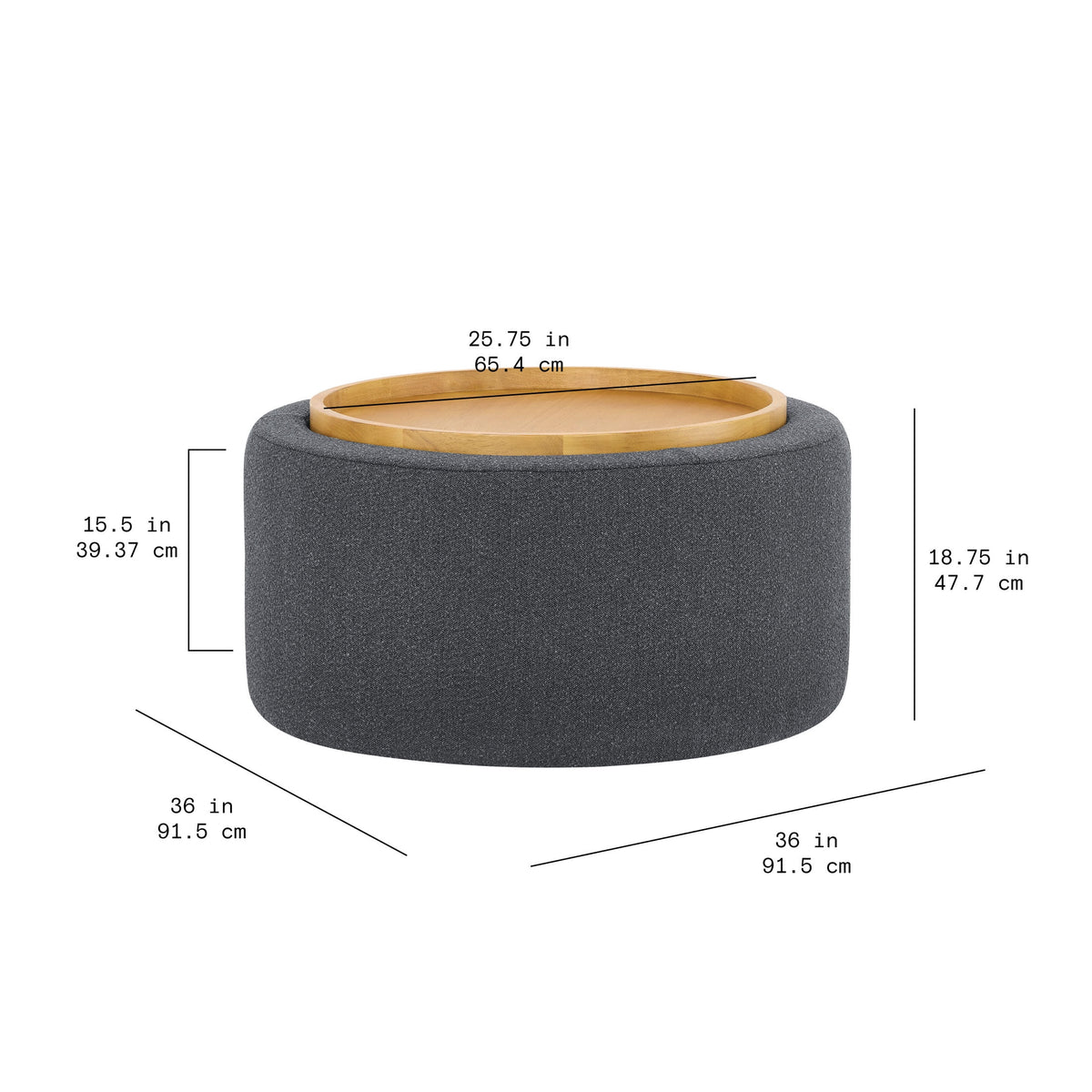 Beautiful Drew Stowaway Coffee Table with Storage by Drew Barrymore, Cream