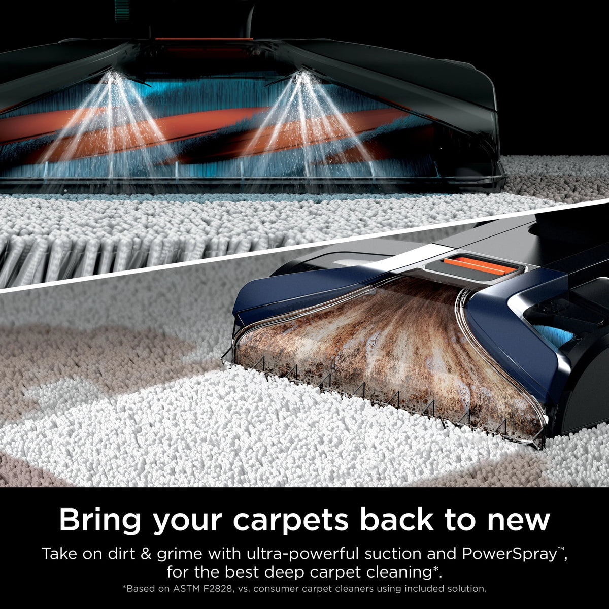 Shark CarpetXpert with StainStriker, Upright Carpet, Area Rug & Upholstery Cleaner for Pets, Built-in Spot & Stain Eliminator, Deep Cleaning & Tough Stain Removal, Carpet Shampooer, Navy, New,EX200