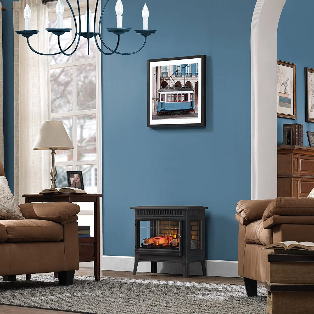 Duraflame 3D Black Infrared Electric Fireplace Stove with Remote Control - DFI-5010-01