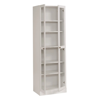 Mainstays Glass Door Storage Bookcase, Black Finish