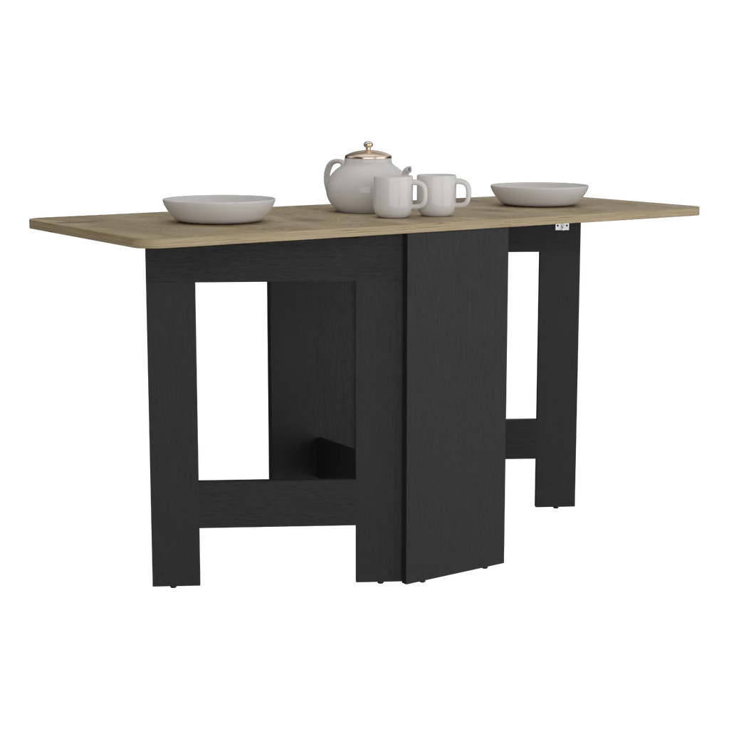 Gateleg Folding Table Space-Saving with Compact Design White / Macadamia