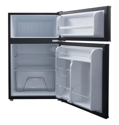 Galanz 3.1 Cu ft Two Door Mini Fridge, Black, New