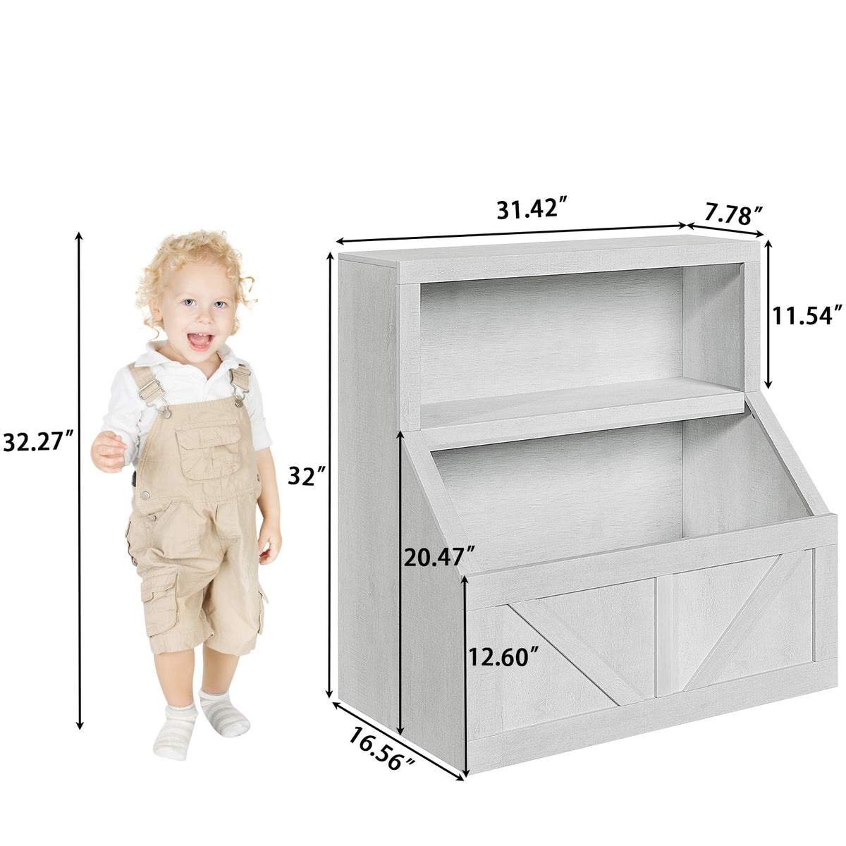 AOILE Kids Bookshelf and Toy Storage - Wooden Toddler Bookcase Cabinet with Large Cubbies for Playroom, Bedroom, Nursery, Classroom, School, Kindergarten, and Daycare