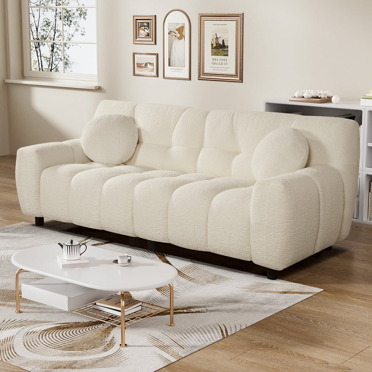 Rophefx 2-Seat Corduroy Deep Seat Cloud Sofa Couch for Living Room, Bedroom