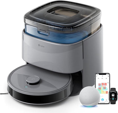 Lefant M3L Robot Vacuum and Mop, 12000Pa Suction, All-in-One Base Station, Anti-Tangle Brushes & Dual Spinning Mop, Self-Emptying & Refilling, LIDAR Navigation