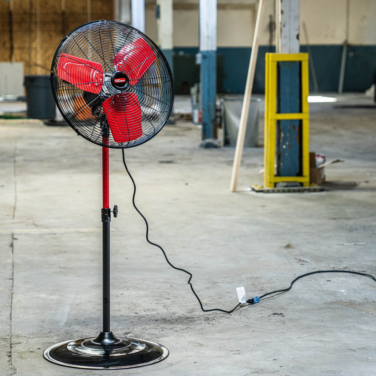 Hyper Tough 20" 3-Speed Commercial & Industrial High Velocity Oscillating Red & Black Pedestal Fan