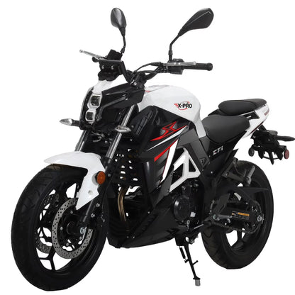 X-Pro Python 250 Electronic Fuel Injection Gas Motorcycle with Manual Transmission, Electric Start! 17" Wheels! Assembled In Crate!