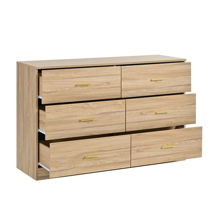 Kadyn Modern 6 Drawer Dresser Wood Cabinet,Dresser for Bedroom, Kitchen Storage Cabinet with Drawers, Chest of Drawers(Black)