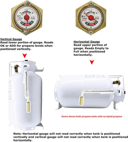 Flame King Empty Steel Horizontal Propane Tank Cylinder with OPD & Built-in Gauge, 30 Lbs