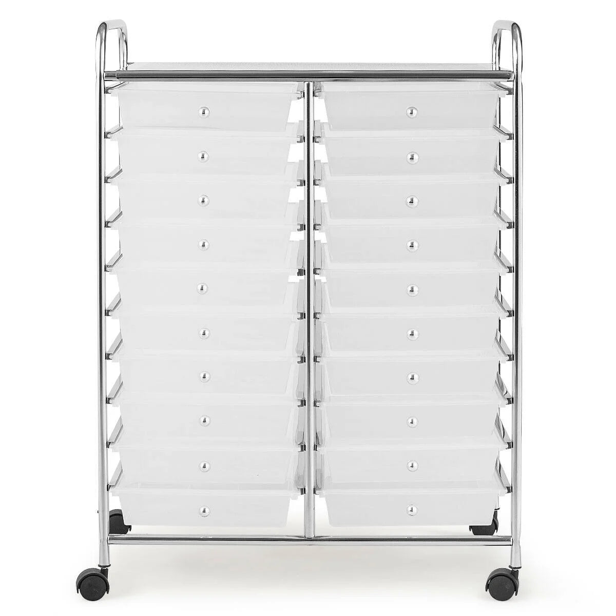 Gymax Office Rolling Cart 20 Storage Drawers Scrapbook Paper Studio Organizer Mutlicolor