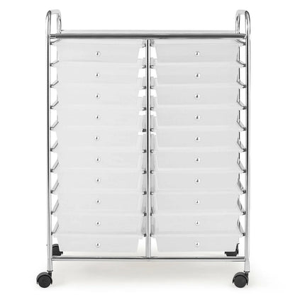 Gymax Office Rolling Cart 20 Storage Drawers Scrapbook Paper Studio Organizer Mutlicolor
