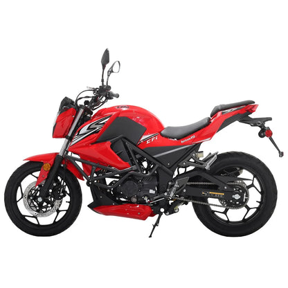 X-Pro Hurricane 250 Electronic Fuel Injection Gas Motorcycle with 6-Speed Manual Transmission, Electric Start! 17" Wheels! Assembled In Crate!
