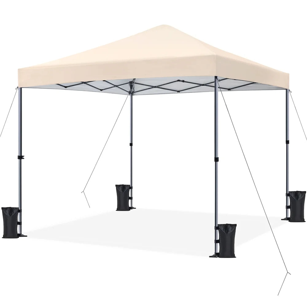 Topeakmart 12x12ft Commercial Pop-up Canopy Tent with Adjustable Height for Outdoor, White