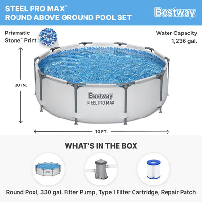 Open Box Bestway 10' x 30" Steel Frame Above Ground Swimming Pool Set (2 Pack)