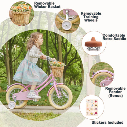 Glerc Little Molly 12 inch Kids Girls Bike for1 2-4 Years Old Child and Toddler,gifts,Pink