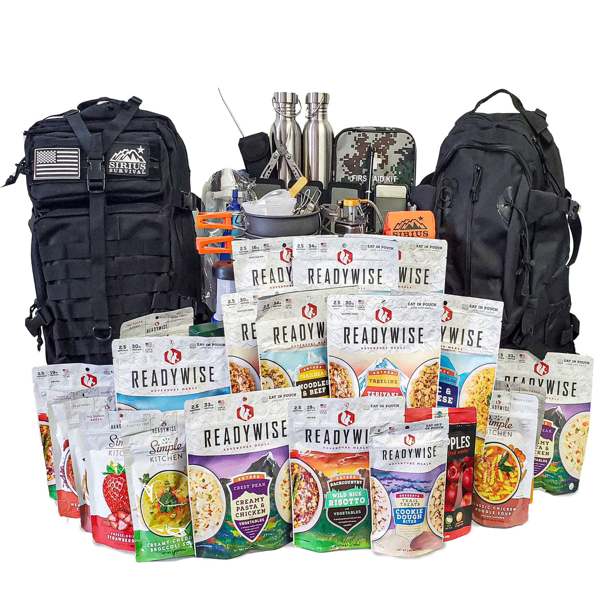 Family Comfort 72 Emergency Survival Kit/Backpack �C 72 Hour for 2 People �C Disaster Preparedness �C Delicious ReadyWise Food, Gear, Lighting, First Aid, Tools & More - Camo