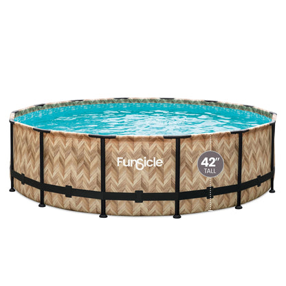 Funsicle 14ft Round Oasis Above Ground Pool with SkimmerPlus Filter Pump, Age 6 & up