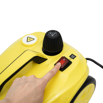 2000W 1.8L/60.87oz High-Pressure Steam Cleaner Multipurpose Handheld Steam Cleaner Portable Yellow 5 Bar/72.5PSI
