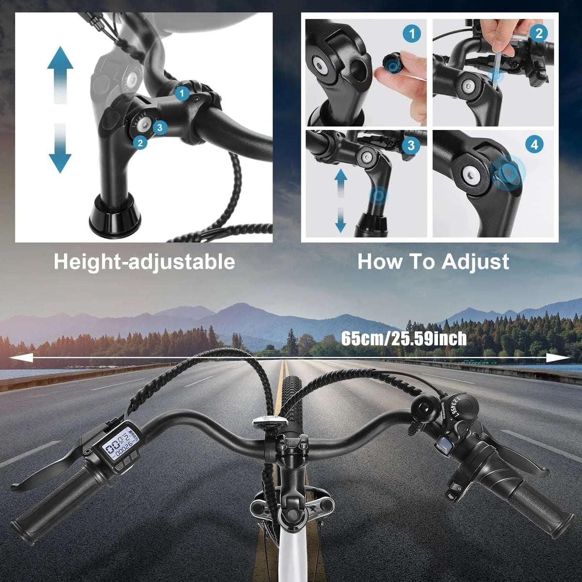 ANCHEER 500W Electric Bike for Adults, 48V 10.4AH EBike, 3.5H Fast-Charge Removable Battery, 26" Commuter Electric Bicycles with 7-Speed, LCD Digital Display, Suspension Fork, Cruise Control UL2849