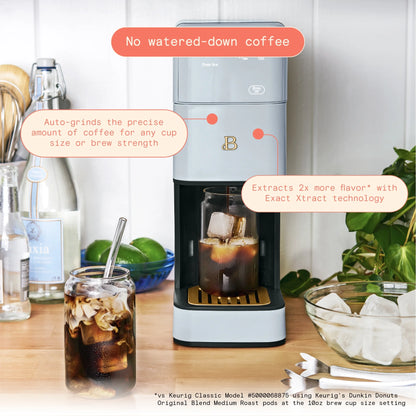 Beautiful Perfect Grind�?Programmable Single Serve Coffee Maker, White Icing by Drew Barrymore