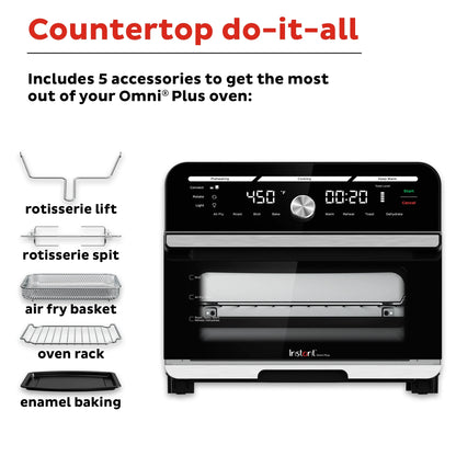 Instant Omni Plus 18L Air Fryer Toaster Oven Combo with 10-in-1 Functions, from the Makers of Instant Pot