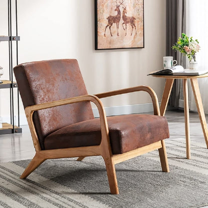 US Pride Furniture Glostrup Mid-Century Modern Vintage Armchair Brown