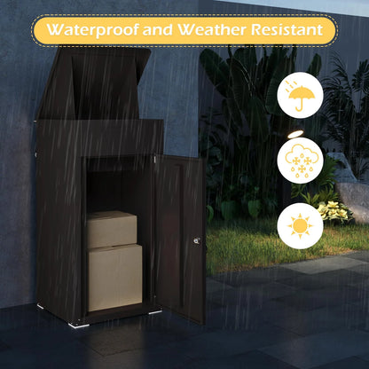 AECOJOY Package Delivery Boxes for Outside Parcel Drop Box Outdoor Storage Box Wall Mounted Express Mail Package Delivery Box 17" x 16" x 38.3" Black