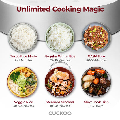 CUCKOO 3-Cup Induction Heating Twin Pressure Rice Cooker, Nonstick Pot, 15 Cooking Modes, Voice Guide