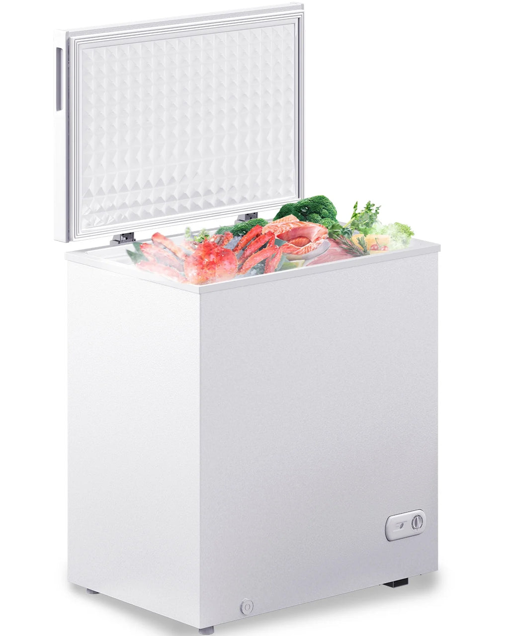 Muhub 7.0 Cu Ft Chest Freezer, Deep Freezer with Removable Baskets, Adjustable Temperature,White