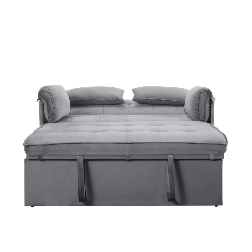 Gewnee 46" Velvet Sleeper Sofa Reclining Convertible Futon Couch Bed for Living Room, Guest & Small Spaces(Black)