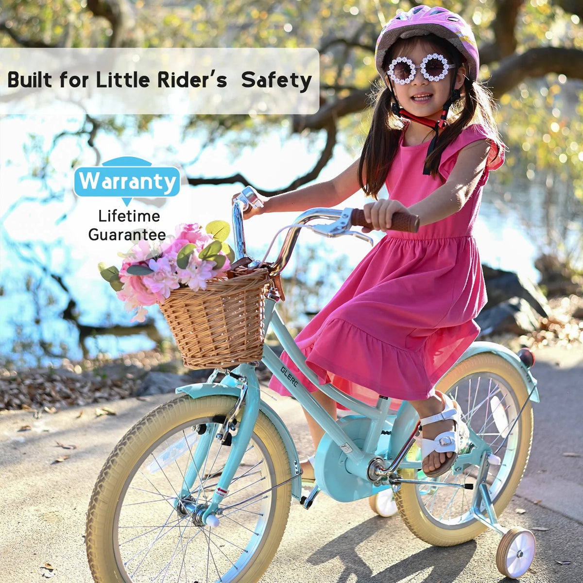 Glerc Little Molly 12 inch Kids Girls Bike for1 2-4 Years Old Child and Toddler,gifts,Pink
