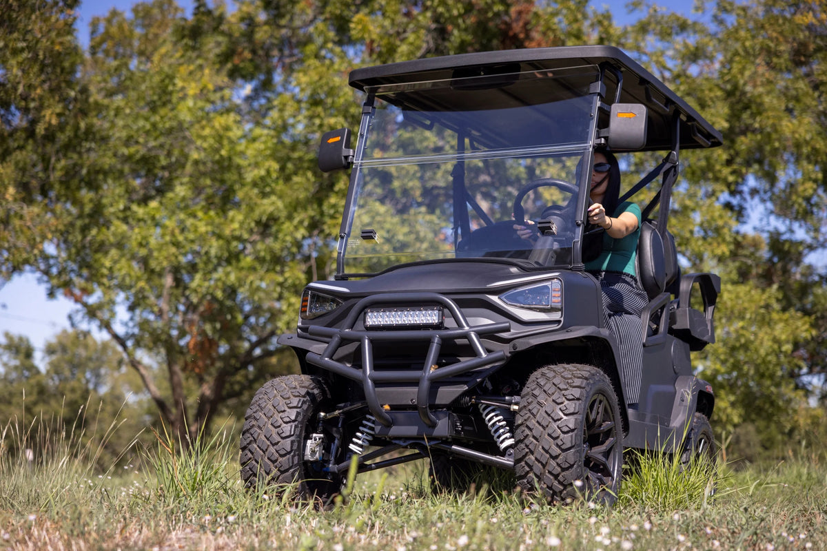 Coleman Powersports CGC2 51.2V Electric Utility Golf Cart, 4-Seater Vehicle Up to 20 MPH & 40 Miles Range, 5kW Motor, LCD Display & Rear Storage, Ages 16 and Up, Matte Black