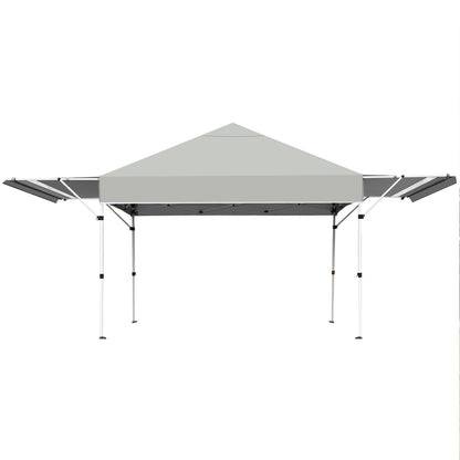 Patiojoy 10x17ft Pop up Canopy  3 Height Adjustment Folding Tent with Roller Bag White
