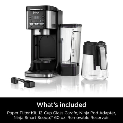 Ninja Drip Coffee Maker With K Cup Combo, DualBrew Pro Specialty Coffee System, Coffee Machine Compatible with K-Cup Pods, 12 Cup Single Serve Coffee Makers with Paper Filter, CFP301 Frother? F